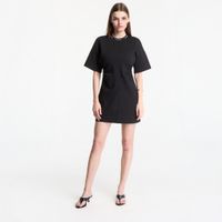 Φόρεμα Calvin Klein Jeans Ss Logo Rib Interlock T-Shirt Dress Black XS