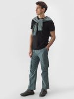 Pánske casual cargo nohavice 4Way Stretch - kaki