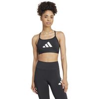 adidas AEROREACT TRAINING LIGHT-SUPPORT 3-STRIPES BRA Дамско спортно бюстие, черно, размер