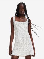 DESIGUAL WOMEN&#39;S SHORT DRESS WHITE