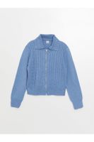 LC Waikiki Lcw Polo Collar Girls Knitted Cardigan