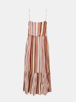 Brown-cream striped midi dress ONLY Louisa - Women's