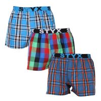 3PACK pánské trenky Styx sportovní guma vícebarevné (3B100710) S