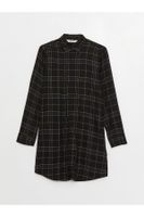 LC Waikiki Shirt Collar Plaid Long Sleeve Women's Tunic