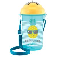 Canpol babies So Cool Bottle Kinderflasche mit Strohhalm Ananas 12m+ 400 ml