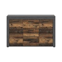 MID.YOU ŠIROKÁ KOMODA, antracitová, prírodná farba, 125/80/35 cm