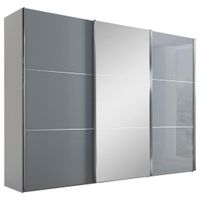 Moderano SKŘÍŇ S POSOUVACÍMI DVEŘMI, bílá, světle šedá, 298/222/68 cm