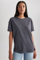 DEFACTO Oversize Fit Crew Neck Combed Cotton Short Sleeve T-Shirt