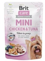 Brit Care Dog alutasak Mini Chicken & Tuna fillets in gravy 85 g | Alutasakos eledel kutyáknak
