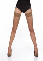 Bas Bleu Fishnet stockings with decorative lace LUCREZIA 20 DEN