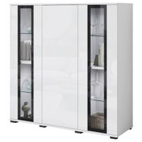 Livetastic VYSOKÁ KOMODA, biela, biela s vysokým leskom, 120/121,9/39,5 cm