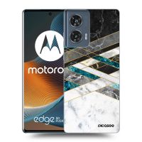 Silikónový čierny obal pre Motorola Edge 50 Fusion - Black & White geometry