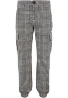 AOP Glencheck Cargo boys' pants black/white