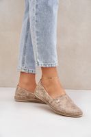 Elegáns Velúr Espadrille Virágmintás Női Bézs Zazoo 10177