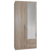 MID.YOU ŠATNÍ SKŘÍŇ SE ZRCADLEM, barvy dubu, 90/199,5/58 cm