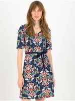 Dark blue women's floral dress Blutsgeschwister - Women's