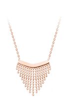 Troli Moderní ocelový náhrdelník s ozdobou Chains Rose Gold