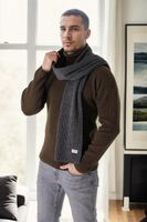 49766 Dewberry Knitted Mens Scarf-ANTHRACITE