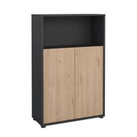 P & B VYSOKÁ KOMODA, sivá, farba duba, 79,6/34,3/123,6 cm