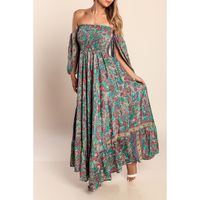 Langes Kleid Mit Print, Mehrfarbig