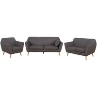 P & B SEDACÍ SOUPRAVA 3+2+1, textil, tmavě šedá