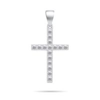 Brilio Silver Třpytivý stříbrný přívěsek křížek PT27W