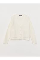 LC Waikiki V-Neck Basic Long Sleeve Girls Knitwear Cardigan