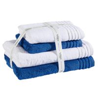 Vossen SADA RUČNÍKŮ A OSUŠEK, modrá, bílá
