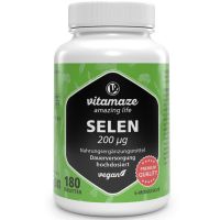 Selen hochdosiert 200 mcg, vegan, 180 Tabletten für 6 Monate, Natürliche & Bioverfügbare Nahrungsergänzung ohne Zusatzstoffe | Vitamaze by Sensilab