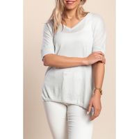 Strick-Kurzarmshirt, Silber