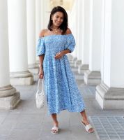 UR/CEO Blue floral midi dress Samatzai