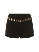 Embellished Cotton & Silk Shorts