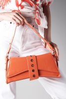 Mio Gusto Orange Color Hand And Shoulder Women's Baguette Bag