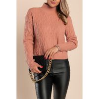 Rollkragenpullover, Rosa