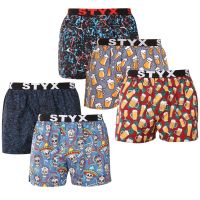 5PACK pánské trenky Styx art sportovní guma vícebarevné (5B1371456) XXL