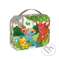 Panoramatické puzzle v kufríku Džungľa - puzzle z kategorie 15 - 60 dílků