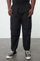 Trendyol Large Size Black Cargo Parachute Fabric Trousers