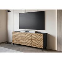 Livetastic NÍZKA KOMODA, čierna, 180/69,4/39 cm