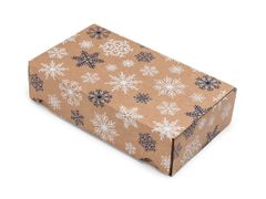 25 ks - Darčeková krabica s potlačou vločiek 240x140x60 mm