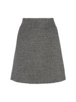Stone Wool Blend Houndstooth Mini Skirt