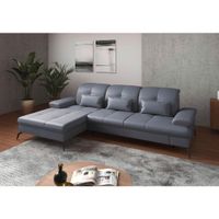 Sit & More ROHOVÁ SEDAČKA, textil, koža, sivomodrá