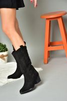 Fox Shoes R973934002 Women's Black Suede Low Heeled Boots