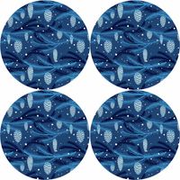 Bertoni Home Unisex's 4 Round Table Pads Set Cone Navy Blue