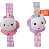 Bright Starts Wrist Pals Toy ropotuljica za na roko z grizljajočim delom Unicorn & Llama 0 m+ 2 kos