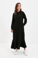 Trendyol Black Hooded Knitted Sweat Dress