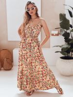 Sukienka maxi FLORALUSH w kwiaty żółto-czerwone Dstreet