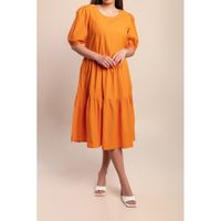 Lockeres Baumwollkleid, Orange