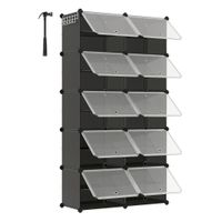 REGÁL NA BOTY, černá, 83/156/32 cm