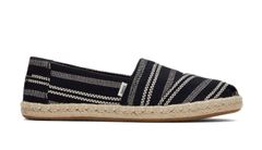 Toms Alpargata Rope Black Global Stripe Wmns Dámske - Tenisky Toms - Čierna - 10017852-4.5 - Size: 4.5