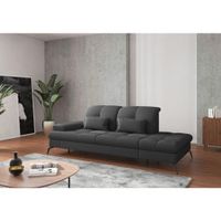 Sit & More LEŇOŠKA, textil, tmavosivá